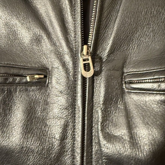 Women's Vtg Leather Jacket Coat M Zip Up‎ & Tie Waist Black Belt Leather Limited - Picture 5 of 16
